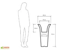 Pot De Fleurs En Polyéthylène Flos – Ø 48 X 85 Cm -Garantia Soldes dimensions pot de fleurs