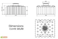 Cuve De Récupération D’eau De Pluie Enterrée – 5000 L Plate -Garantia Soldes dimensions recuperateur eau pluie enterree plat greenlife 5000l