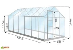 Serre De Jardin En Verre Trempé Lams 7,3 M² - Allium Vert 13 Serre De Jardin En Verre Trempé Lams 7,3 M² - Allium Vert -Garantia Soldes dimensions serre lams allium 7 30m2 1