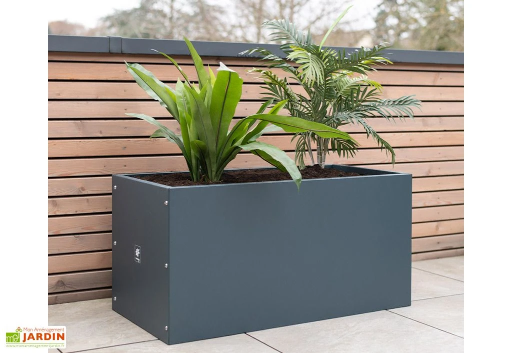 Jardinière Rectangulaire En Métal Thermolaqué Gris Anthracite 3 Jardinière Rectangulaire En Métal Thermolaqué Gris Anthracite