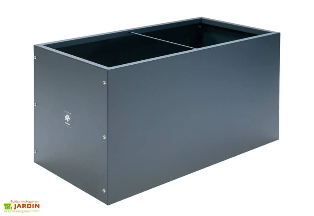 Jardinière Rectangulaire En Métal Thermolaqué Gris Anthracite 5 Jardinière Rectangulaire En Métal Thermolaqué Gris Anthracite – Image 3
