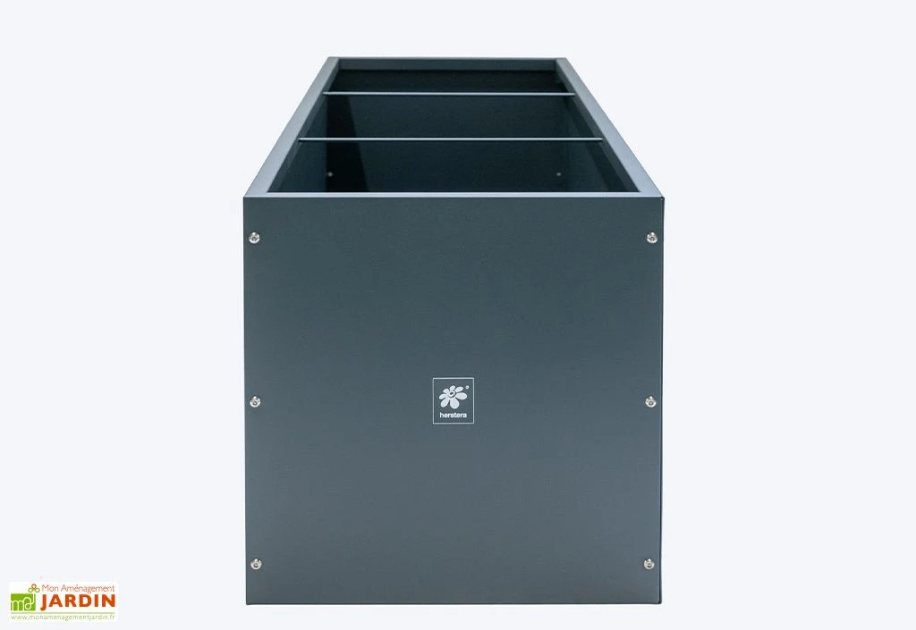 Jardinière Rectangulaire En Métal Thermolaqué Gris Anthracite 7 Jardinière Rectangulaire En Métal Thermolaqué Gris Anthracite – Image 5