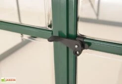 Serre De Jardin En Aluminium Et Polycarbonate Balance – Vert -Garantia Soldes fermeture porte serre aluminium vert polycarbonate balance