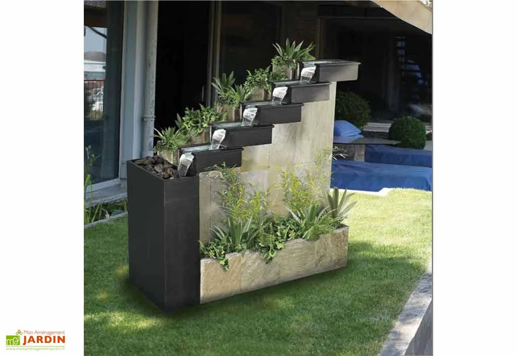 Fontaine De Jardin En Pierre Naturelle + Jardinière (120x43x120) 3 Fontaine De Jardin En Pierre Naturelle + Jardinière (120x43x120)