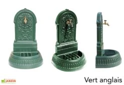 Fontaine De Jardin Murale En Fonte Floraison + Robinet Colvert -Garantia Soldes fontaine jardin fonte dommartin floraison vert anglais 1