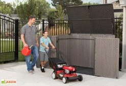 Lifetime Coffre De Rangement Extérieur En Résine Effet Bois - 2407 L 11 Lifetime Coffre De Rangement Extérieur En Résine Effet Bois - 2407 L -Garantia Soldes grand coffre rangement exterieur effet bois