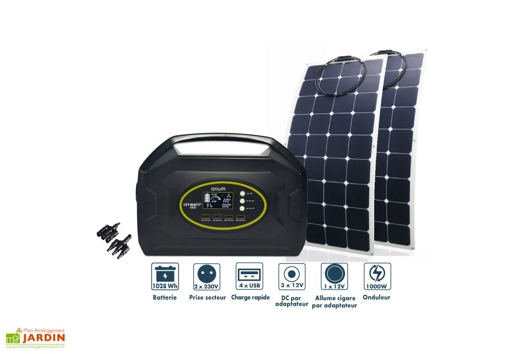 Batterie Nomade Solaire Izywatt 1000 + 2 Panneaux Souples 120 W 4 Batterie Nomade Solaire Izywatt 1000 + 2 Panneaux Souples 120 W – Image 2