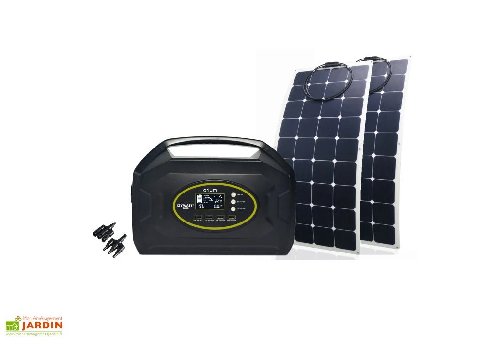 Batterie Nomade Solaire Izywatt 1000 + 2 Panneaux Souples 120 W 3 Batterie Nomade Solaire Izywatt 1000 + 2 Panneaux Souples 120 W