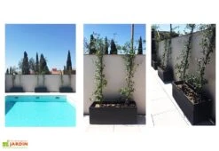 Jardinière En Béton Fibré Retkube 120 (120x40) -Garantia Soldes jardiniere beton blive retkube noir
