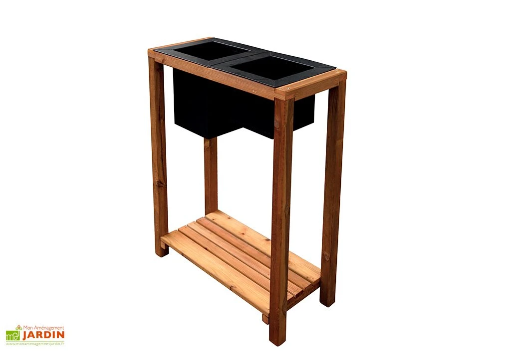 Jardinière Sur Pieds En Acier Et Bois - Dune 3 Jardinière Sur Pieds En Acier Et Bois - Dune