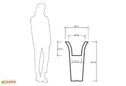 Pot De Fleurs Lumineux En Polyéthylène Flos – Ø 58 X 100 Cm -Garantia Soldes jardiniere dimensions 1