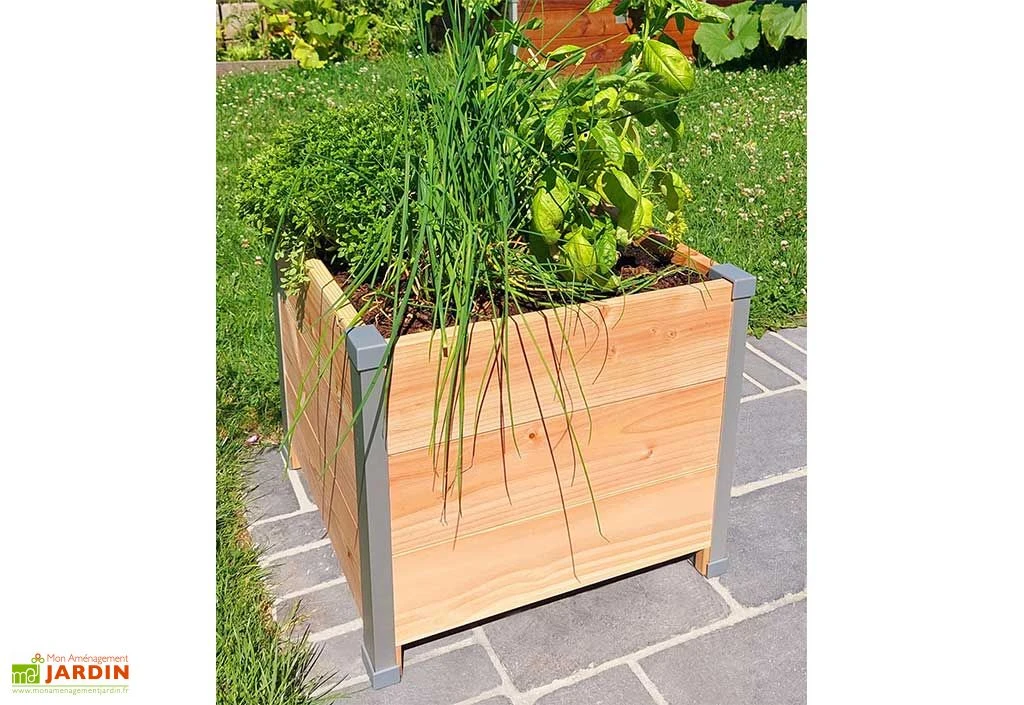 Bac à Fleurs En Bois Douglas Non Traité Et Aluminium - Design 5 Bac à Fleurs En Bois Douglas Non Traité Et Aluminium - Design – Image 3