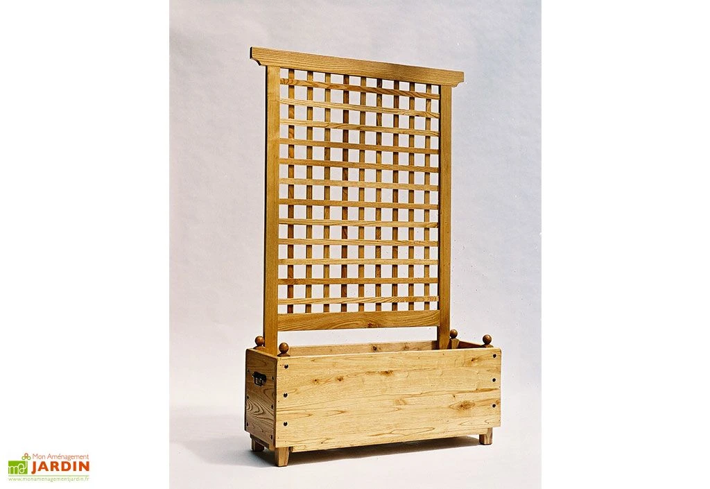 Bac à Fleurs Avec Treillis En Bois De Châtaignier Lasuré – Renaissance 3 Bac à Fleurs Avec Treillis En Bois De Châtaignier Lasuré – Renaissance