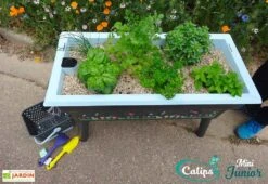 Jardinière Enfant Calipso Mini Junior + Panier Et Acc. – Bleu Pastel -Garantia Soldes jardiniere enfant calipso 40l panier kajo 4l bleu pastel 3