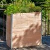 Jardinière En Bois Douglas Et Aluminium 75 X 35 X 80 Cm -Garantia Soldes jardiniere haute bois douglas aluminium