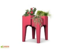 Jardinière Design Kiga M 4 Bacs Fraise -Garantia Soldes jardiniere kiga polypropylene m fraise 3