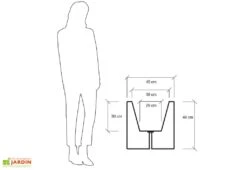 Jardinière Carrée En Polyéthylène Atlantis 50 Cm (pls Coloris) -Garantia Soldes jardiniere plastique rotomoule double paroi 49cm couleurs 4