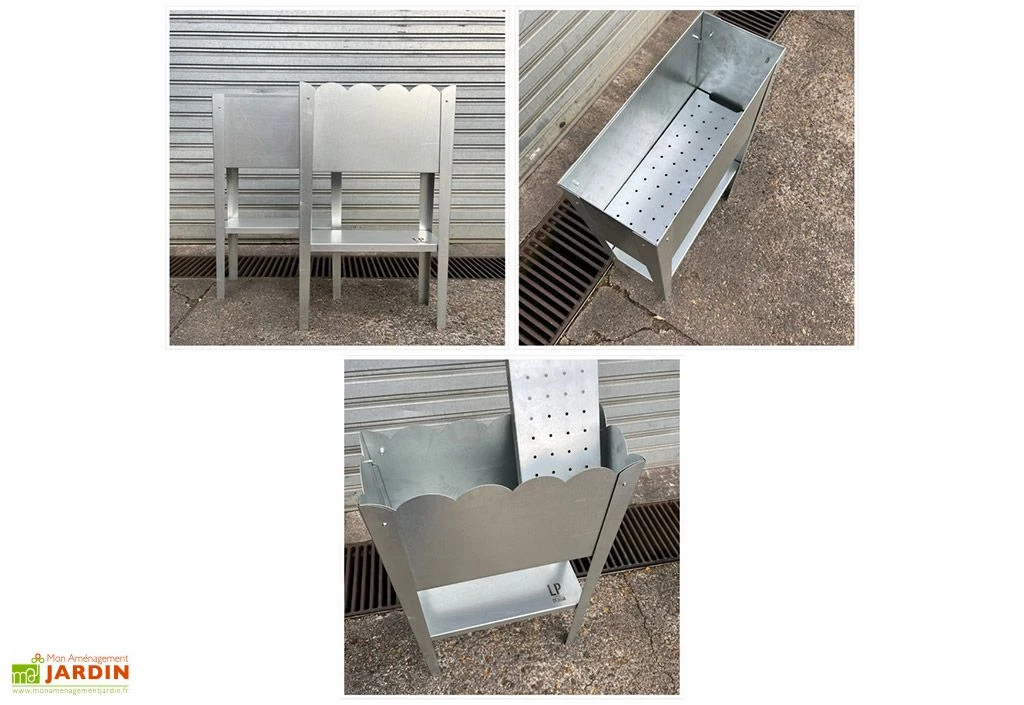 Jardinière Potager Sur Pieds En Acier Galvanisé - 50 X 20 X 80 Cm - Bords Arrondis 5 Jardinière Potager Sur Pieds En Acier Galvanisé - 50 X 20 X 80 Cm - Bords Arrondis – Image 3
