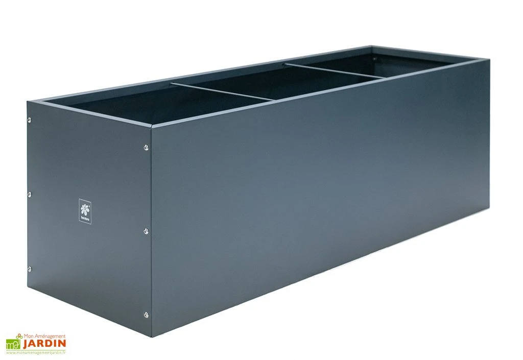 Jardinière Rectangulaire En Métal Thermolaqué Gris Anthracite 6 Jardinière Rectangulaire En Métal Thermolaqué Gris Anthracite – Image 4