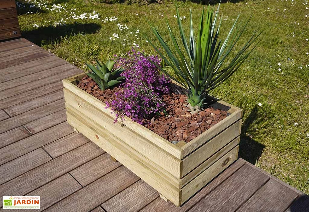 Bac à Fleurs Rectangulaire En Bois Traité Oslo - 79 Litres 4 Bac à Fleurs Rectangulaire En Bois Traité Oslo - 79 Litres – Image 2