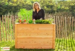 Jardinière En Bois De Mélèze Bac Potager 130 X 65 X 84 Cm -Garantia Soldes jardiniere surelevee 130x84cm