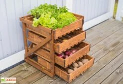 Légumier En Bois Autoclave Brun 4 Tiroirs - 50 X 54 X 60 Cm -Garantia Soldes legumes legumier bois