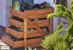 Légumier En Bois Autoclave Brun 4 Tiroirs - 50 X 54 X 60 Cm -Garantia Soldes legumier 4 compartiments bois