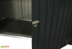 Cache-Poubelle Double En Acier 100 X 172 X 131 Cm -Garantia Soldes loquet porte abri poubelle double acier anthracite