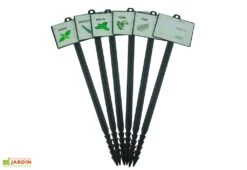 Mikado Lot De 6 Jalons Pour Semis Aromates Avec étiquettes – 45 Cm