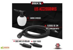 Nettoyeur Haute Pression électrique – 1700 W -Garantia Soldes nettoyeur haute pression electrique 1700w brick accessoires