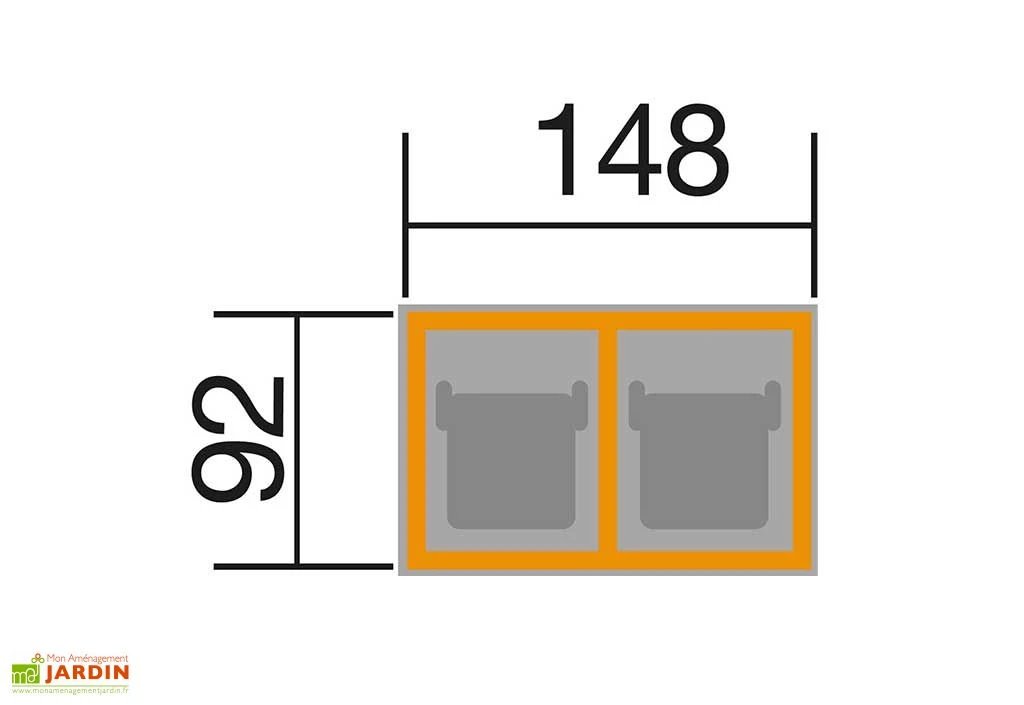 Cache-poubelle Double En Bois De Pin Traité 92 X 148 X 122 Cm 5 Cache-poubelle Double En Bois De Pin Traité 92 X 148 X 122 Cm – Image 3