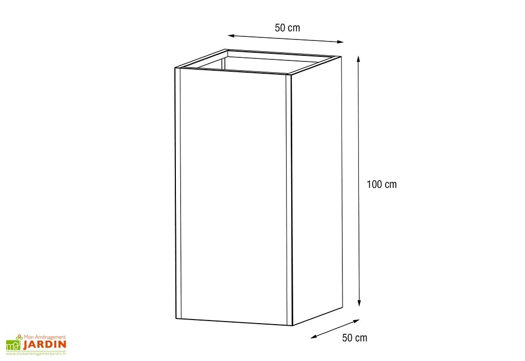 Jardinière Haute En Métal Thermolaqué – 50 X 50 X 100 Cm 5 Jardinière Haute En Métal Thermolaqué – 50 X 50 X 100 Cm – Image 3