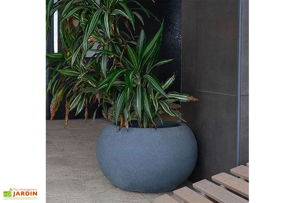 Roto Pot De Fleurs Extérieur En Polyéthylène Et Bois Ø50 X 30 Cm Swing 3 Roto Pot De Fleurs Extérieur En Polyéthylène Et Bois Ø50 X 30 Cm Swing