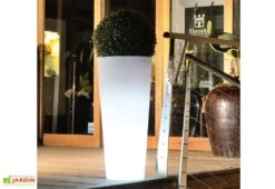 Pot De Fleurs Lumineux Blanc Polyéthylène Hydra H85 Ø39