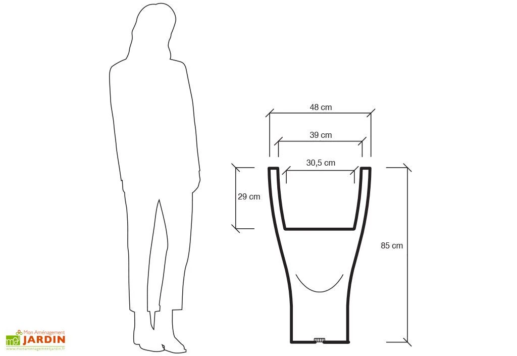 Pot De Fleurs Polyéthylène Domus H85 Ø48 6 Pot De Fleurs Polyéthylène Domus H85 Ø48 – Image 4