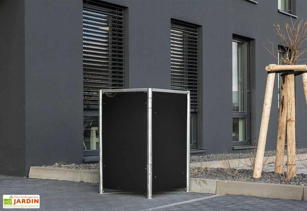 Cache-poubelle Simple En Acier Et Composite Aluminium 60 X 63 X 115 Cm 5 Cache-poubelle Simple En Acier Et Composite Aluminium 60 X 63 X 115 Cm – Image 3