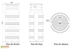 Puits En Polyéthylène à Enterrer 950 L -Garantia Soldes puits polyethylene a enterrer plastique 950l 2