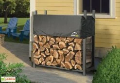 Range-Bûches En Acier Epoxy + Bâche De Protection 0,5 M³ 7 Range-Bûches En Acier Epoxy + Bâche De Protection 0,5 M³ -Garantia Soldes range buche acier epoxy bache protection 120cm 1