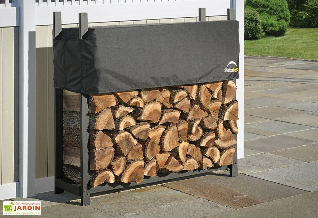 Range-Bûches En Acier Epoxy + Bâche De Protection 0,5 M³ 4 Range-Bûches En Acier Epoxy + Bâche De Protection 0,5 M³ – Image 2
