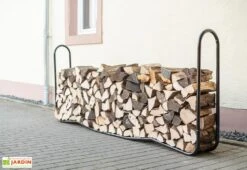 Porte-bûches En Acier Inoxydable – 244 Cm -Garantia Soldes range buches exterieur 1