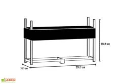 Bûcher En Acier Inoxydable + Bâche En Polyester 240 X 36 X 118 Cm 7 Bûcher En Acier Inoxydable + Bâche En Polyester 240 X 36 X 118 Cm -Garantia Soldes schema bucher acier