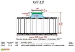 Cuve Récupérateur D'Eau Enterrée Projekt 2000 L -Garantia Soldes schema cuve plate gft2000 3