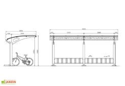 Abri à Vélos Pour Collectivités En Acier Galvanisé Et Polycarbonate Larus 8 Abri à Vélos Pour Collectivités En Acier Galvanisé Et Polycarbonate Larus -Garantia Soldes schema dimensions abri velo acier larus