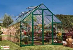 Serre De Jardin En Aluminium Et Polycarbonate Balance – Vert -Garantia Soldes serre jardin aluminium vert polycarbonate balance 8x20 1