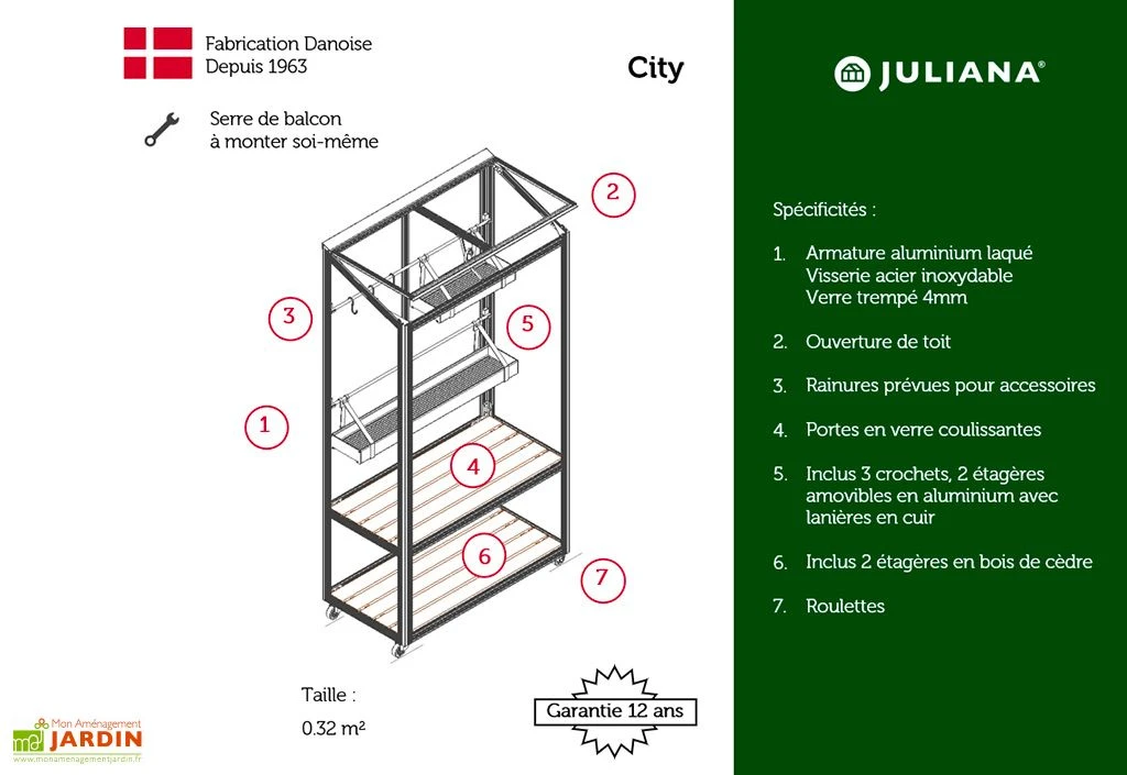 Mini Serre De Jardin En Verre Trempé – Juliana City 6 Mini Serre De Jardin En Verre Trempé – Juliana City – Image 4