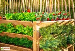 Tour De Culture Verticale En Bois De Mélèze 91 X 124 X 73 Cm -Garantia Soldes tour culture bois meleze