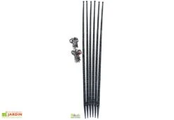 Lot De 6 Tuteurs Avec Attaches 180 Cm - Mikado -Garantia Soldes tuteurs attaches anthracite