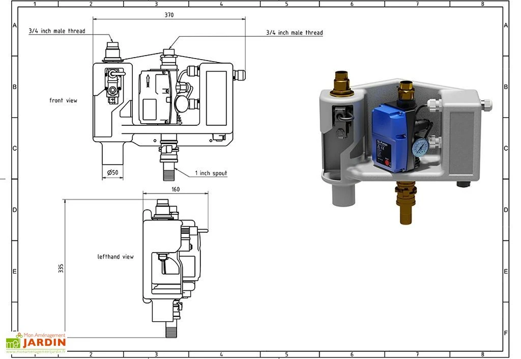 Kit Cuve Récupération D'Eau Enterrée Maison Et Jardin U1.1 5 Kit Cuve Récupération D'Eau Enterrée Maison Et Jardin U1.1 – Image 3